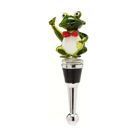 LS ARTS INC LS Arts BS-509 Bottle Stopper - Frog Red Tie BS-509